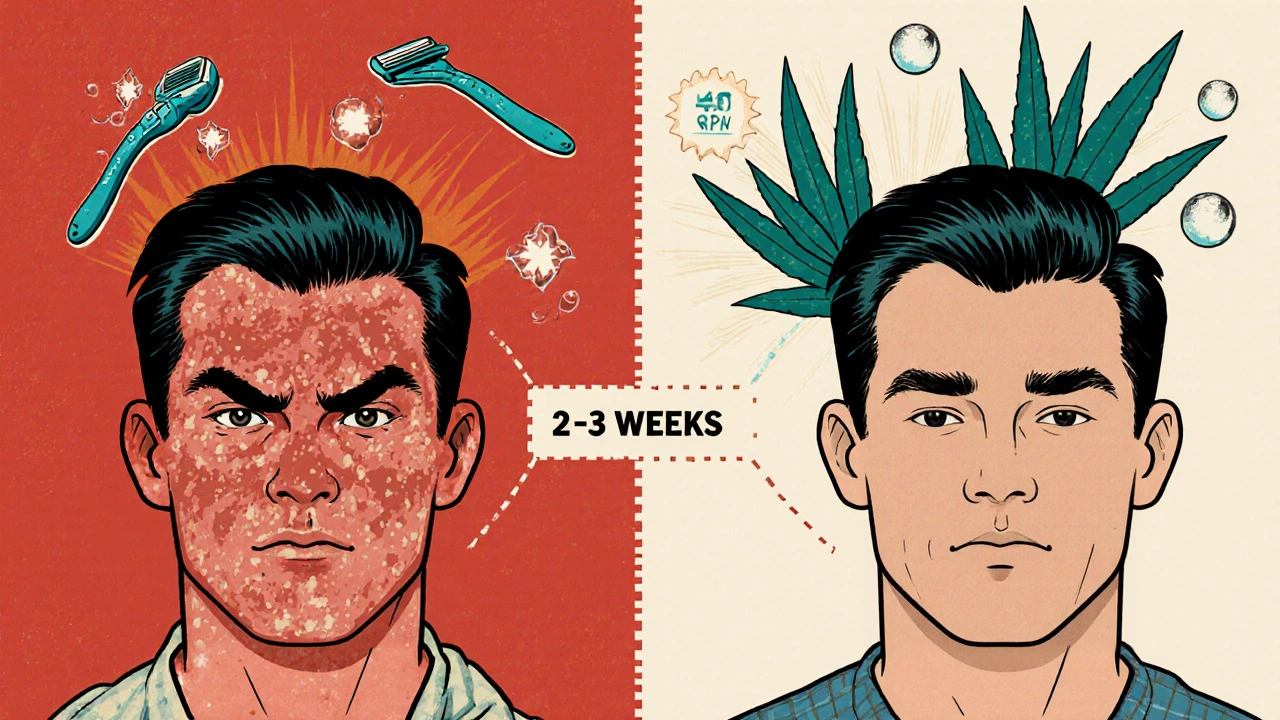 Volto trasformato da irritato a sereno, con ingredienti naturali e raggi solari che lo curano.