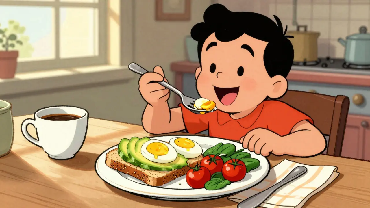 Colazioni salate equilibrate: uova, verdure e pane integrale per energia stabile tutto il giorno