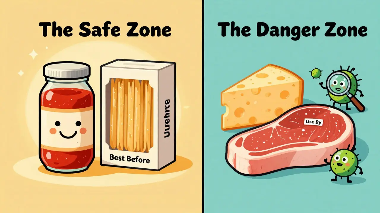 Confronto tra prodotti con termine minimo di conservazione e data di scadenza.