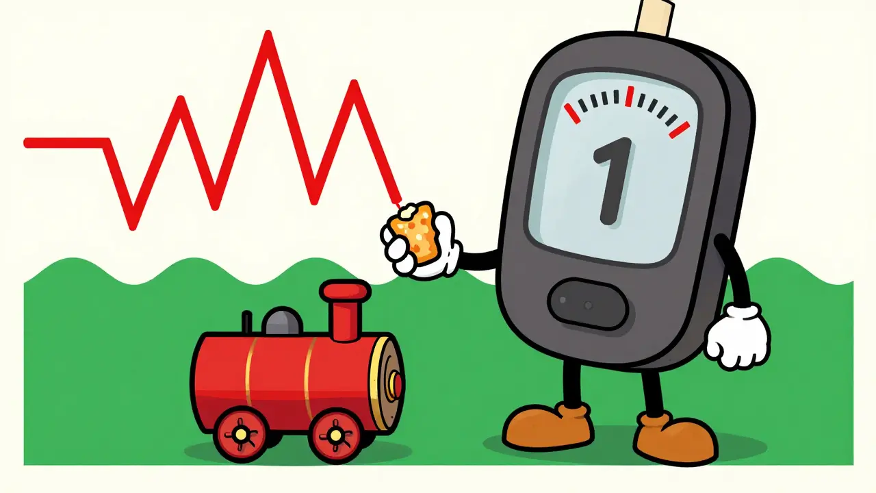 Metafora vintage della stabilità della glicemia grazie a uno spuntino sano