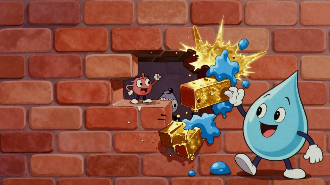 Rappresentazione cartoon di una barriera cutanea riparata da ingredienti lenitivi.