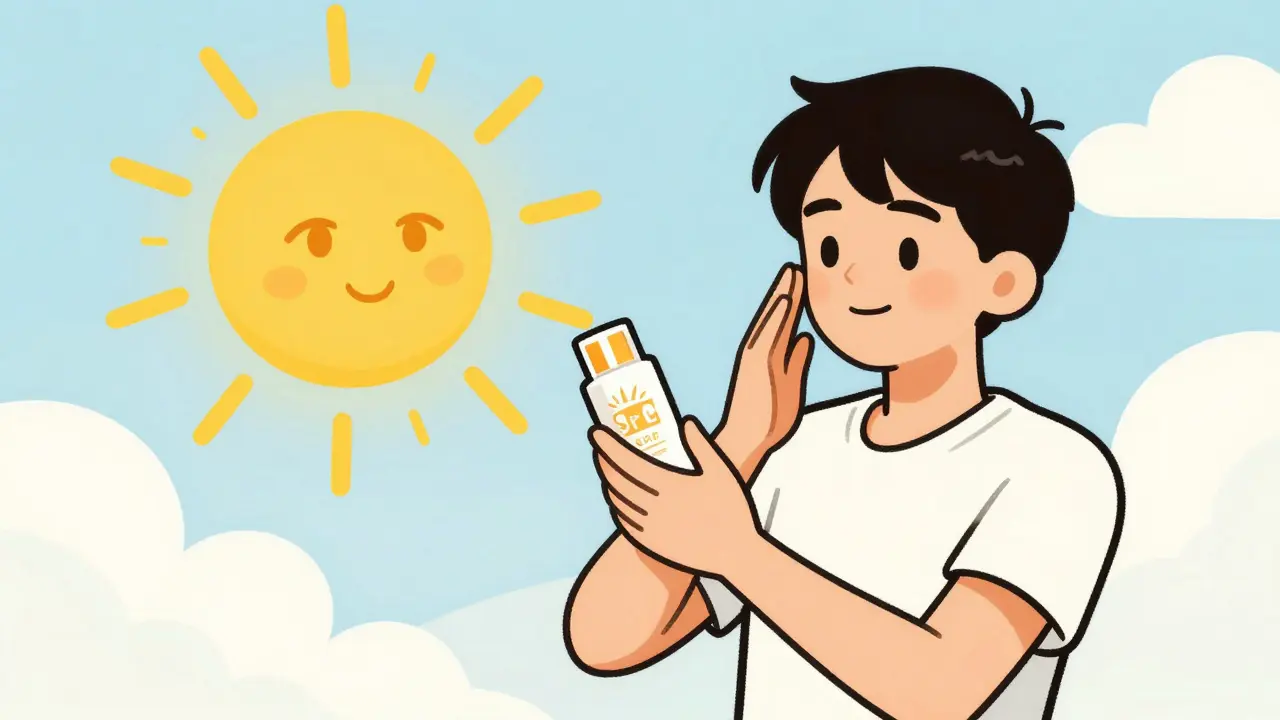 Applicazione di crema solare minerale sotto un sole amichevole