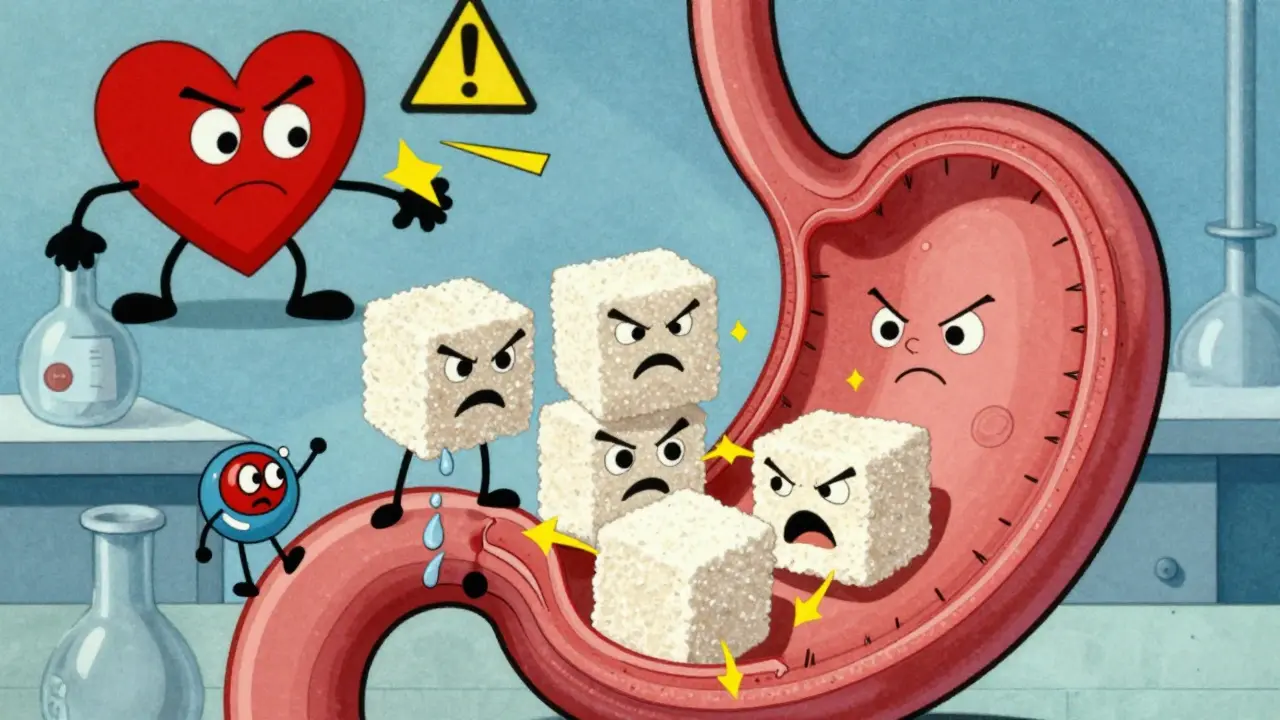 Illustrazione vintage del metabolismo sovraccarico di zuccheri