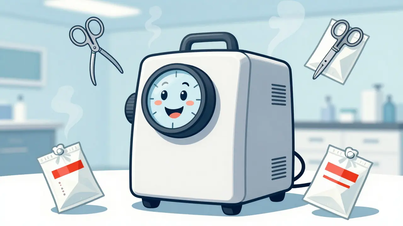 Autoclave amichevole che sterilizza strumenti per manicure