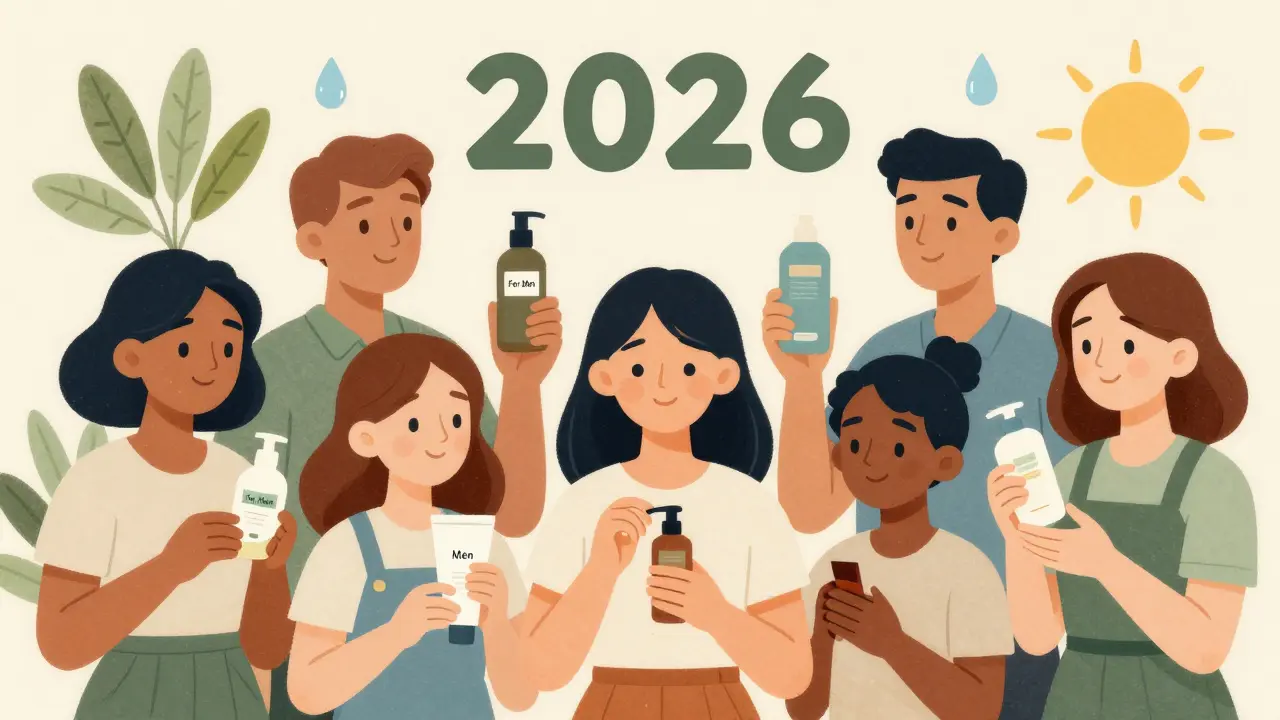 Tendenza skincare gender-neutral con prodotti minimalisti