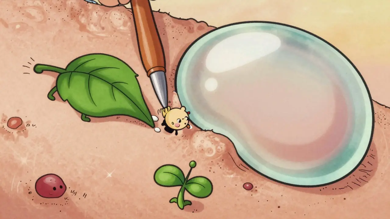 Personaggi botanici che levigano la texture della pelle