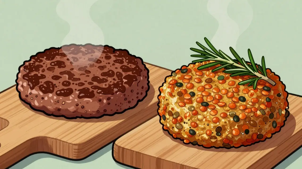 Confronto tra hamburger di carne e burger vegetale fatto in casa