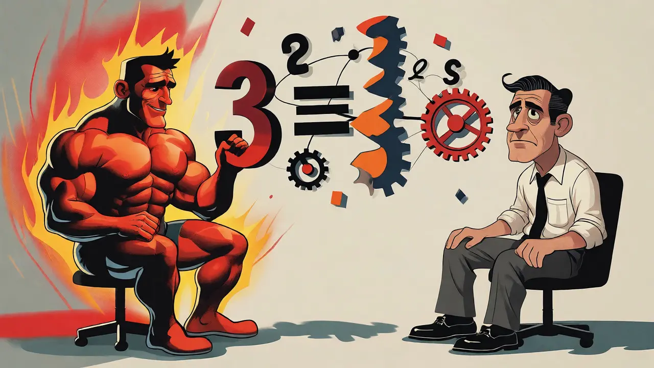 Confronto cartoon tra metabolismo di un atleta e uno sedentario