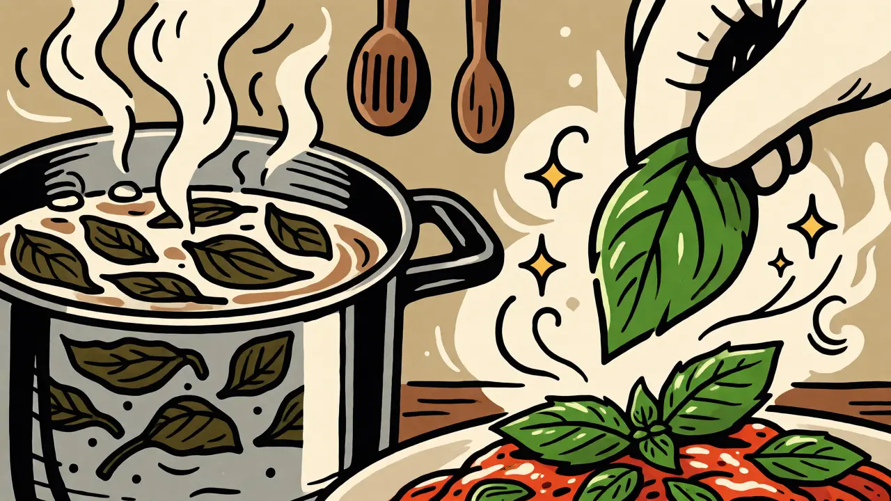 Confronto tra basilico cotto e fresco in cucina